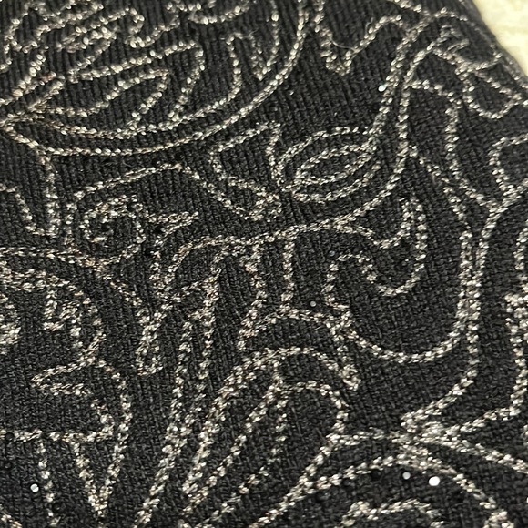 White House Black Market Black and Silver Sweater - Picture 3 of 5